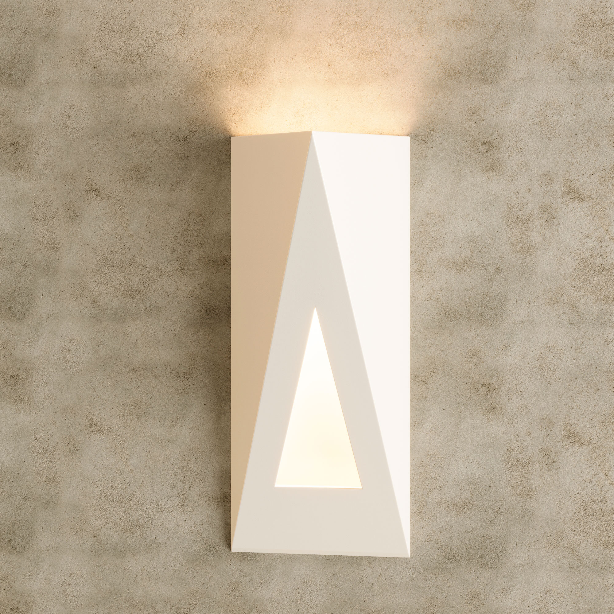 جدارية معاصرة بتصميم مثلثات متداخلة