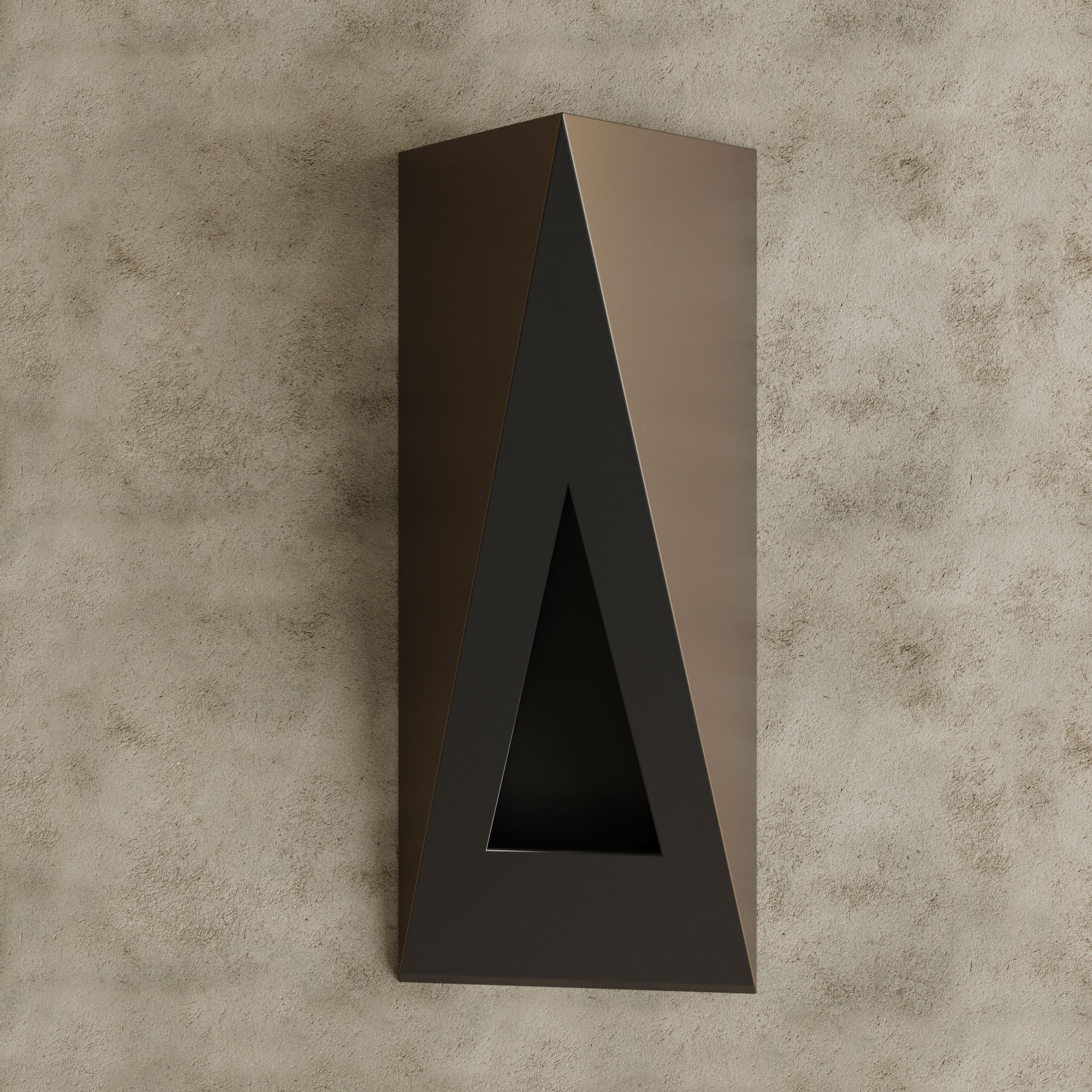 جدارية معاصرة بتصميم مثلثات متداخلة