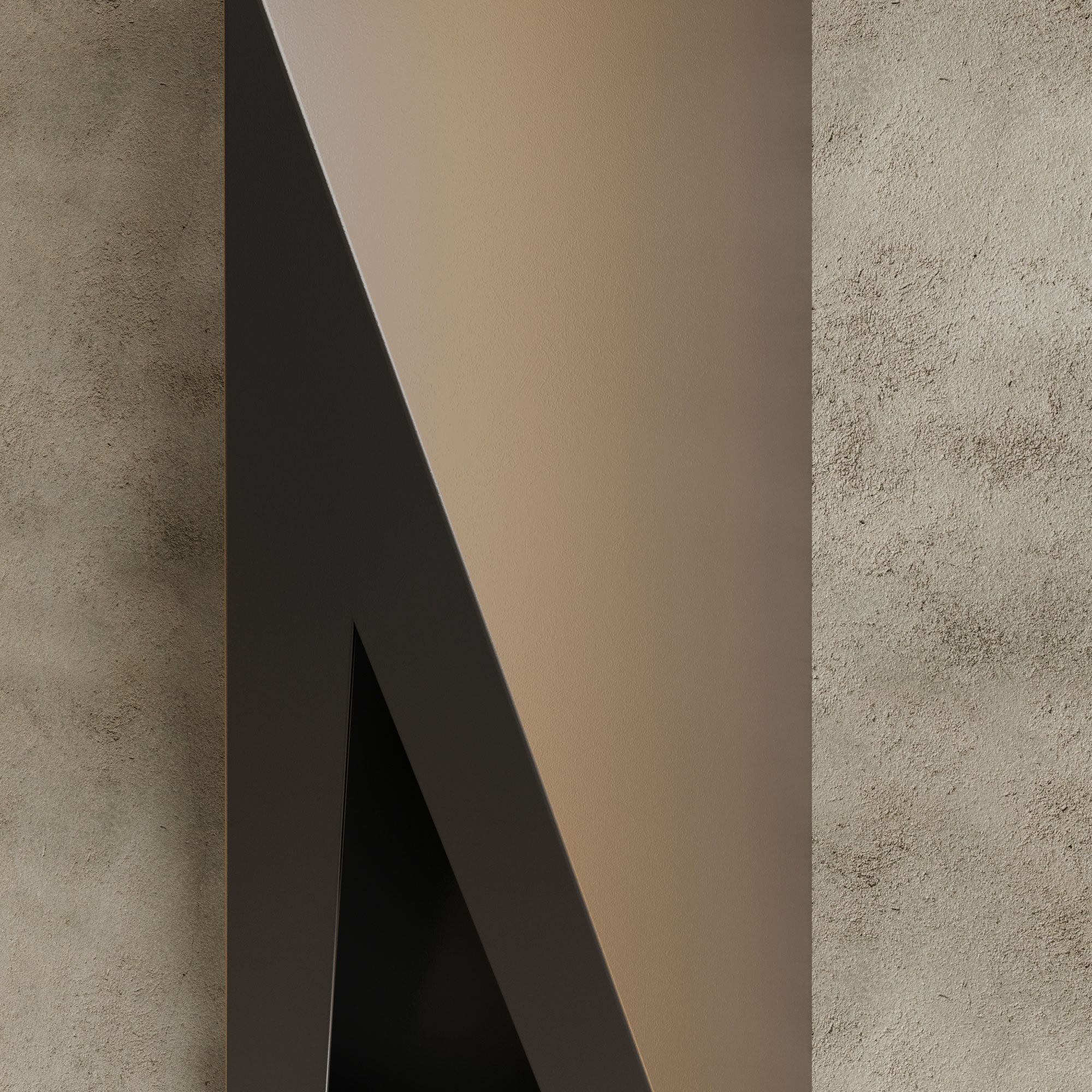 جدارية معاصرة بتصميم مثلثات متداخلة